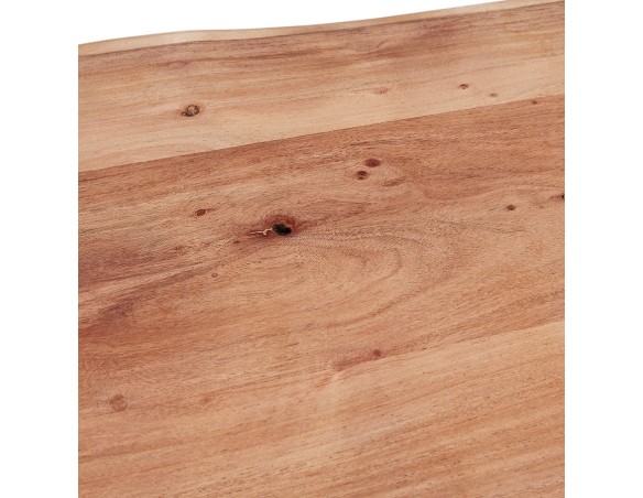 Table de salle à manger style industriel RAFA en bois massif et métal - 160x90 cm