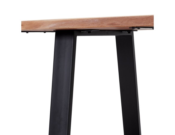 Table de salle à manger style industriel RAFA en bois massif et métal - 160x90 cm