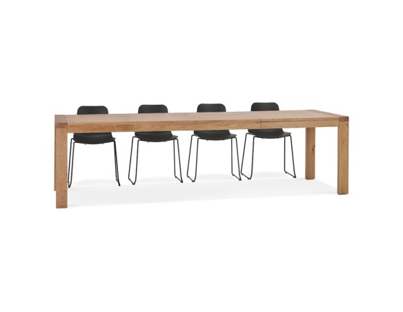 Table de salle à manger extensible EXTENSA en Chêne massif - 200(280)x100 cm