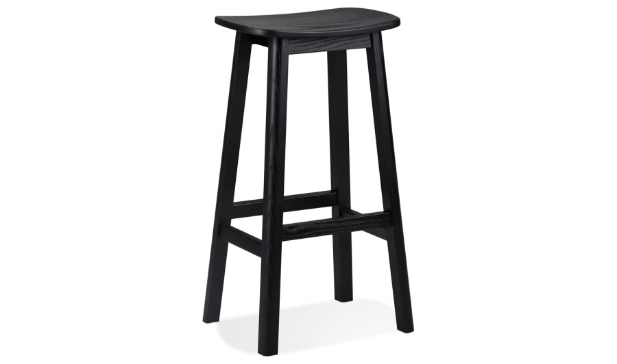 BS06620BL 5404028340035 Tabouret de bar design DUMAS en bois noir