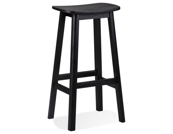 BS06620BL 5404028340035 Tabouret de bar design DUMAS en bois noir
