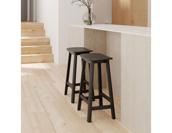 Tabouret de bar design DUMAS en bois noir