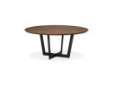 DT02230WABL 5404028304006 Table de salle à manger ronde LULU en bois finition Noyer et métal noir - à̃120 cm