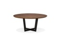 Table de salle à manger ronde LULU en bois finition Noyer et métal noir - à120 cm