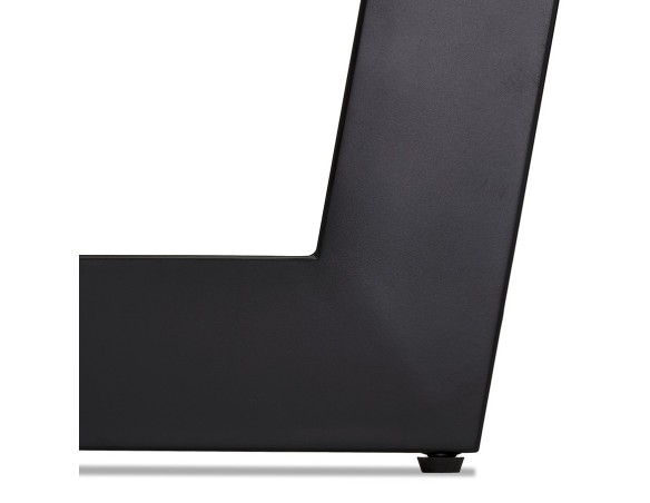 Table de salle à manger ronde LULU en bois finition Noyer et métal noir - à120 cm