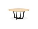 DT02240NABL 5404028304020 Table de salle à manger ronde LULU en bois finition naturelle et métal noir - à̃120 cm