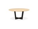 Table de salle à manger ronde LULU en bois finition naturelle et métal noir - à120 cm