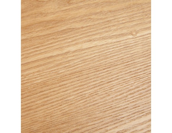 Table de salle à manger ronde LULU en bois finition naturelle et métal noir - à120 cm
