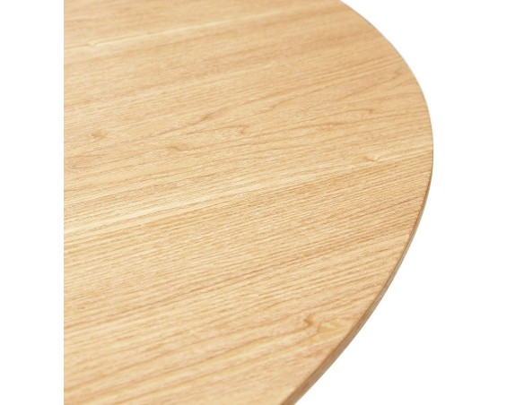 Table de salle à manger ronde LULU en bois finition naturelle et métal noir - à120 cm