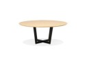 Table de salle à manger ronde LULU en bois finition naturelle et métal noir - à140 cm