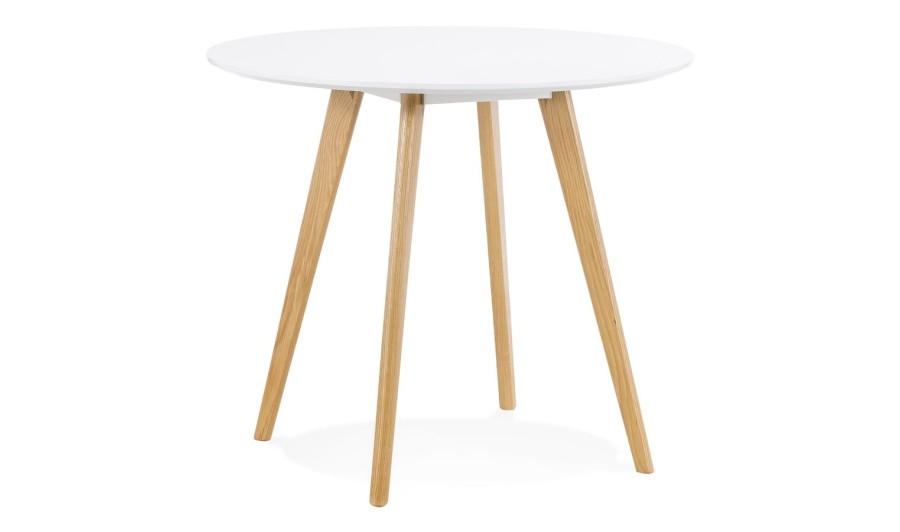 DT02500WH 5404028307144 Table de cuisine ronde MIDY blanche style scandinave - ø 90 cm DT02500WH 5404028307144 Table de cuisine ronde MIDY blanche style scandinave - ø 90 cm
