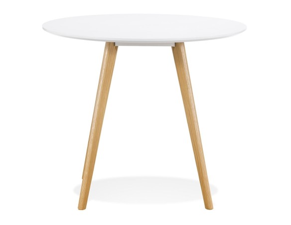 Table de cuisine ronde MIDY blanche style scandinave - ø 90 cm