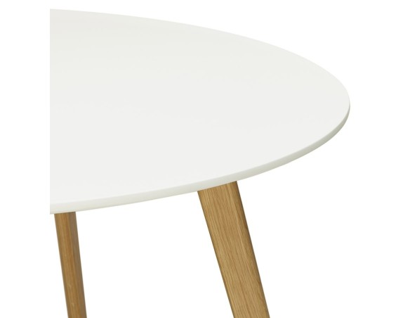 Table de cuisine ronde MIDY blanche style scandinave - ø 90 cm