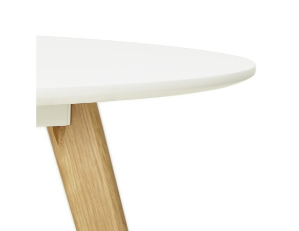 Table de cuisine ronde MIDY blanche style scandinave - ø 90 cm