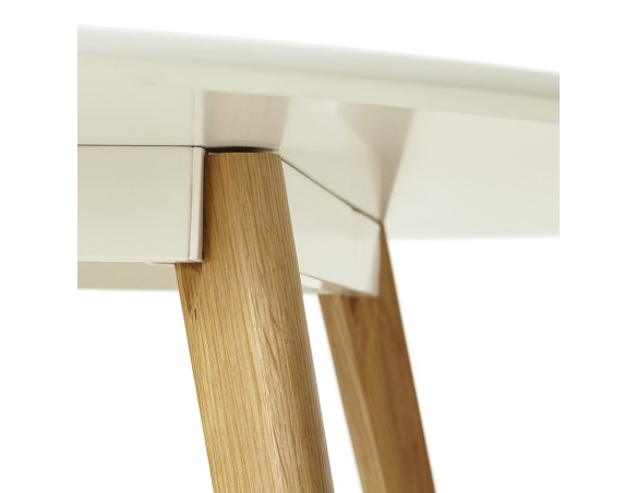 Table de cuisine ronde MIDY blanche style scandinave - ø 90 cm
