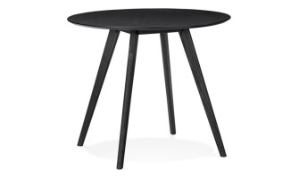 DT02520BL 5404028307182 Table de cuisine ronde MIDY noire style scandinave - ø 90 cm