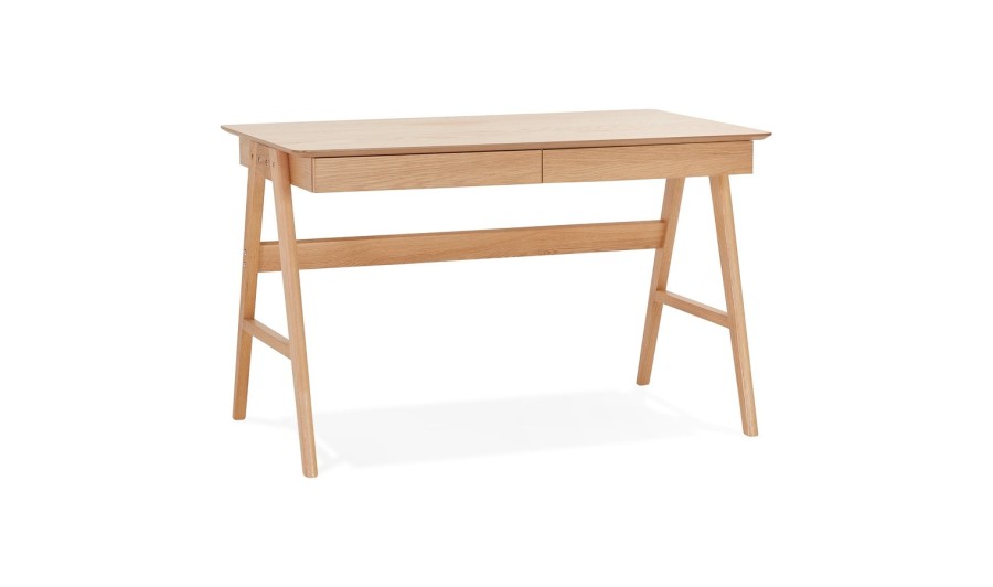 OT01320NA 5404028309285 Bureau droit design SIROKO en bois naturel - 120x70 cm