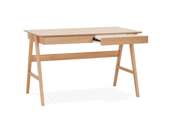Bureau droit design SIROKO en bois naturel - 120x70 cm