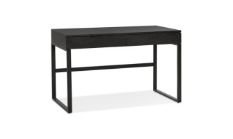 OT01330BLBL 5404028309308 Bureau droit design DOMINIK en bois et métal noir - 120x60 cm