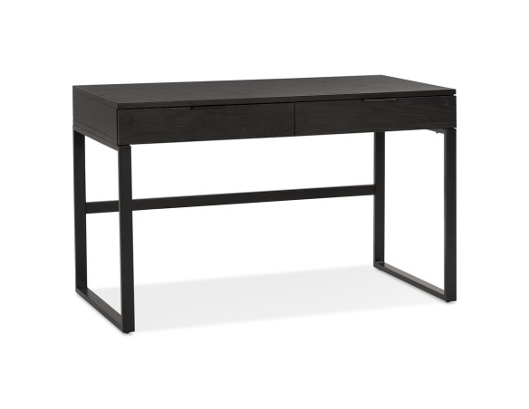 OT01330BLBL 5404028309308 Bureau droit design DOMINIK en bois et métal noir - 120x60 cm