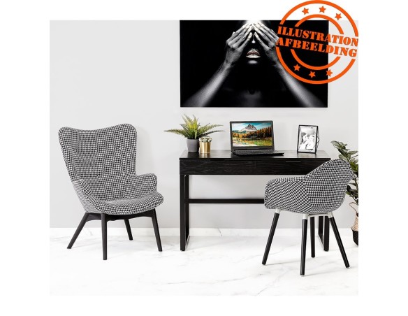 Bureau droit design DOMINIK en bois et métal noir - 120x60 cm