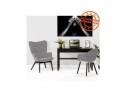Bureau droit design DOMINIK en bois et métal noir - 120x60 cm