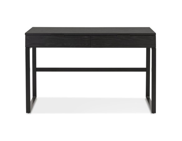 Bureau droit design DOMINIK en bois et métal noir - 120x60 cm
