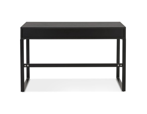 Bureau droit design DOMINIK en bois et métal noir - 120x60 cm