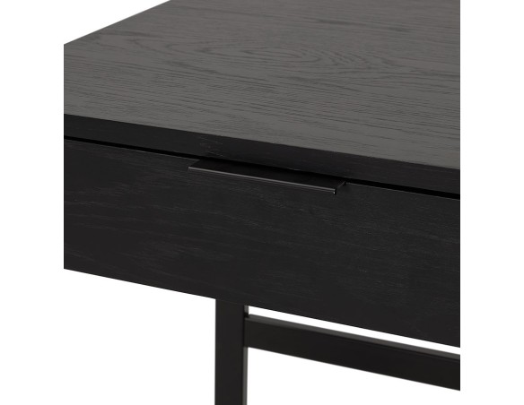 Bureau droit design DOMINIK en bois et métal noir - 120x60 cm