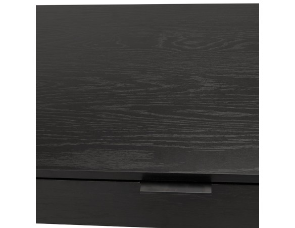 Bureau droit design DOMINIK en bois et métal noir - 120x60 cm