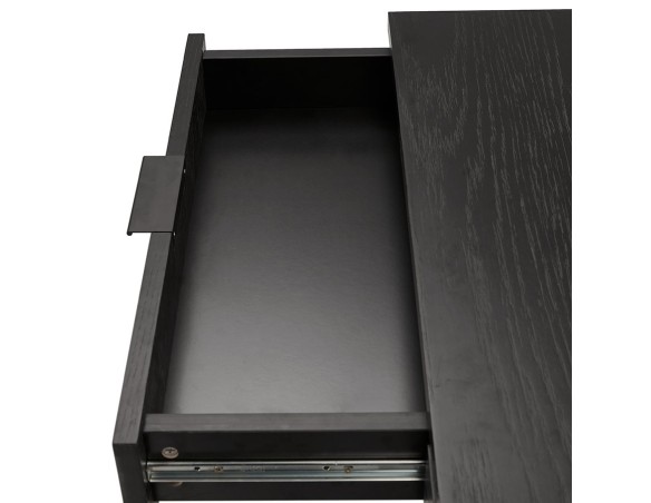 Bureau droit design DOMINIK en bois et métal noir - 120x60 cm