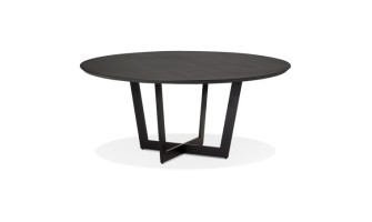 DT02870BLBL 5404028320150 Table de salle à manger ronde LULU en bois et métal noir - à̃140 cm