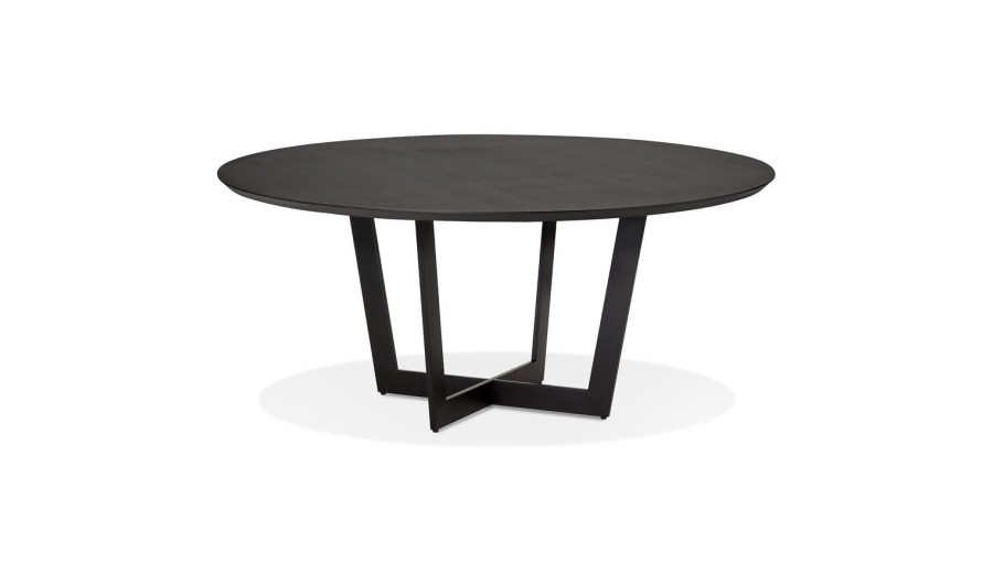 DT02870BLBL 5404028320150 Table de salle à manger ronde LULU en bois et métal noir - à̃140 cm
