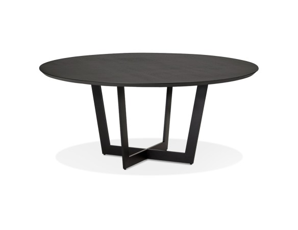 DT02870BLBL 5404028320150 Table de salle à manger ronde LULU en bois et métal noir - à̃140 cm