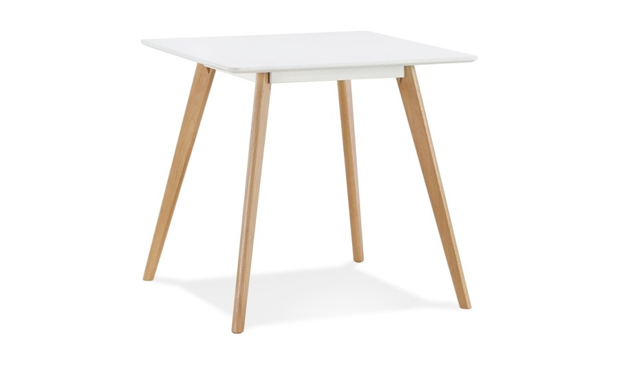 DT03120WH 5404028321898 Petite table à diner GENIUS en bois finiton blanche - 80x80 cm