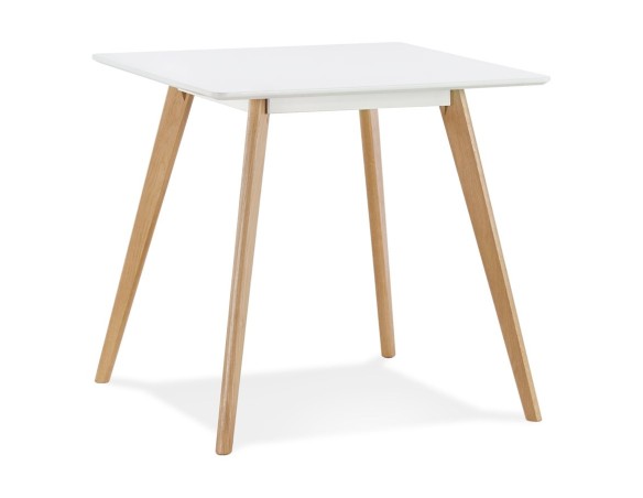 DT03120WH 5404028321898 Petite table à diner GENIUS en bois finiton blanche - 80x80 cm