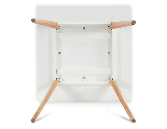 Petite table à diner GENIUS en bois finiton blanche - 80x80 cm