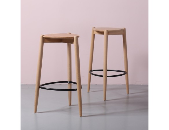 Tabouret de bar TIARA en frêne naturel