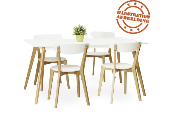 Table de cuisine rectangulaire / bureau droit CANDY blanc - 160x90 cm