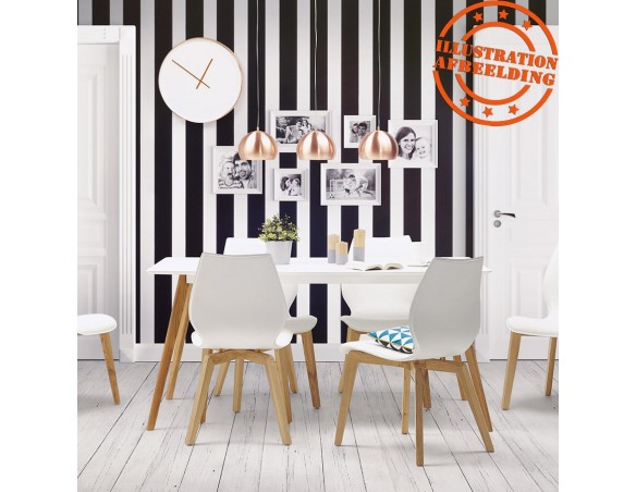 Table de cuisine rectangulaire / bureau droit CANDY blanc - 160x90 cm