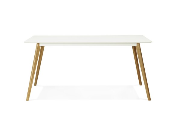 Table de cuisine rectangulaire / bureau droit CANDY blanc - 160x90 cm