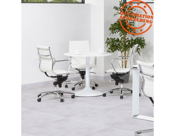 Table de bureau/à diner ronde ORLANDO blanche - à 120 cm