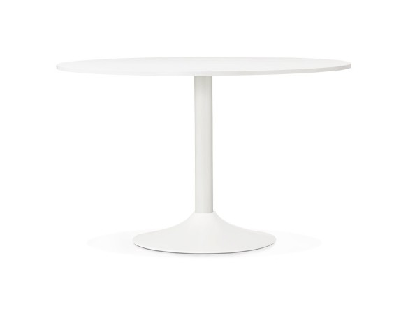 Table de bureau/à diner ronde ORLANDO blanche - à 120 cm