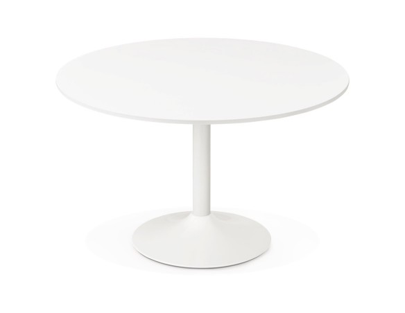 Table de bureau/à diner ronde ORLANDO blanche - à 120 cm