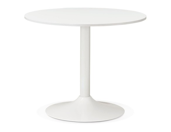 OT00270WH 5420072039176 Petite table de bureau/à diner ronde ORLANDO blanche - à̃ 90 cm
