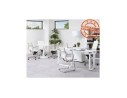 Petite table de bureau/à diner ronde ORLANDO blanche - à 90 cm