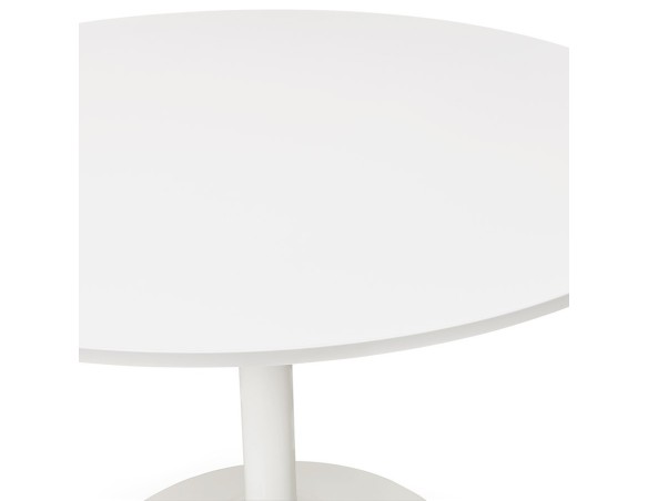 Petite table de bureau/à diner ronde ORLANDO blanche - à 90 cm