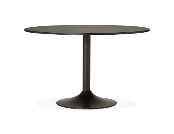 Table de bureau/à diner ronde ATLANTA noire - à 120 cm