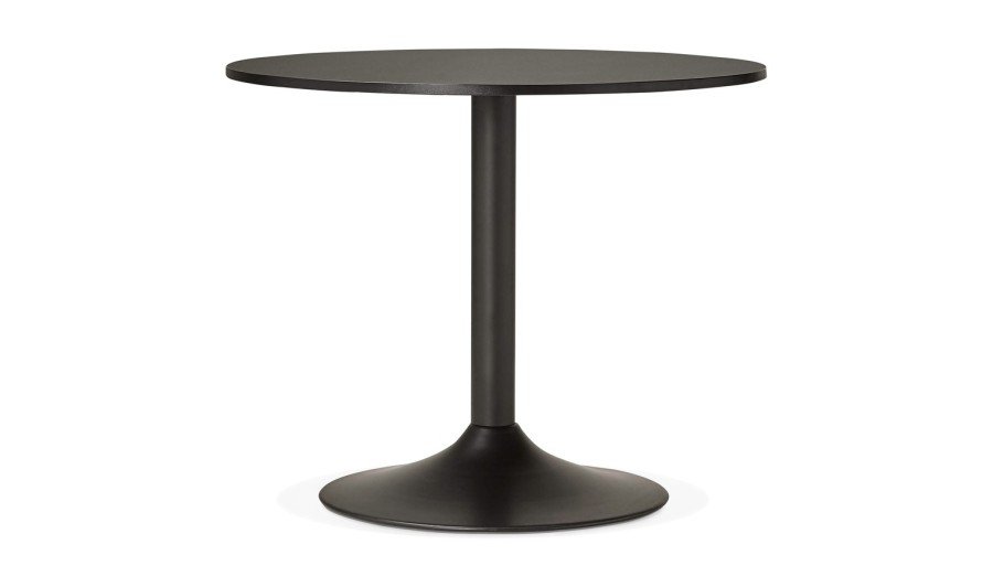 OT00290BL 5420072039213 Petite table de bureau/à diner ronde ATLANTA noire - à̃ 90 cm