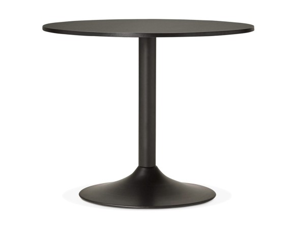 OT00290BL 5420072039213 Petite table de bureau/à diner ronde ATLANTA noire - à̃ 90 cm